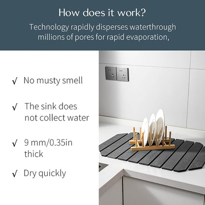 EcoHaven Dark Gray Stone Drying Mat