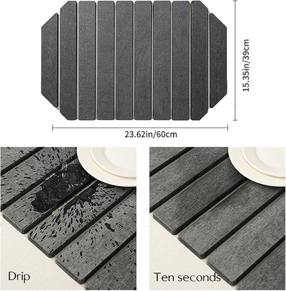 EcoHaven Dark Gray Stone Drying Mat