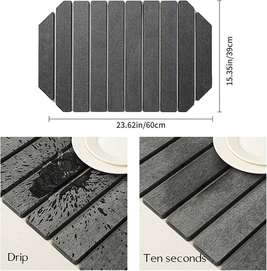 EcoHaven Dark Gray Stone Drying Mat