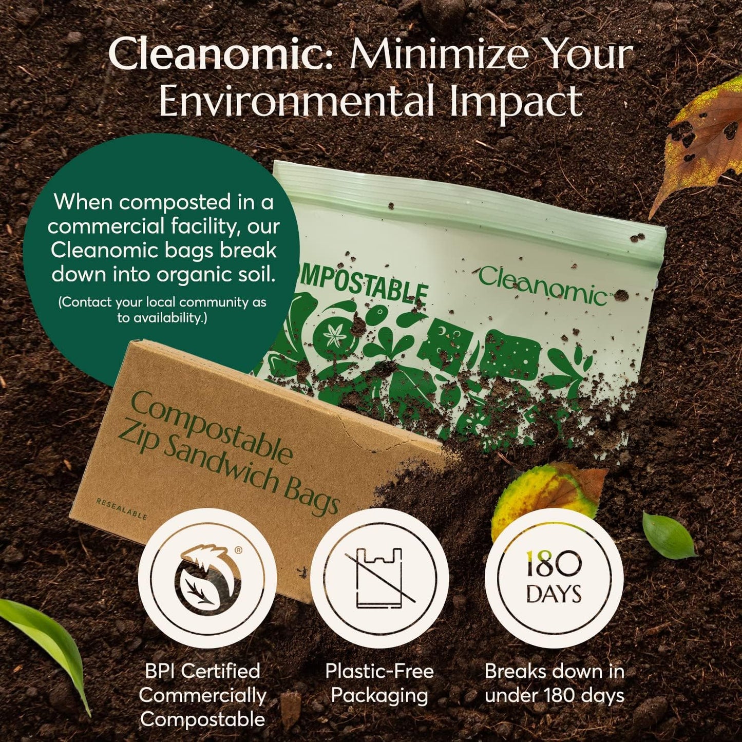 GreenGuard Compostable Zip Bags